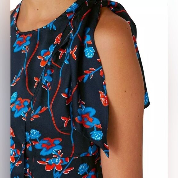 Thakoon Collective Black Sleeveless Floral Print Midi Shift Dress - Picture 3 of 12